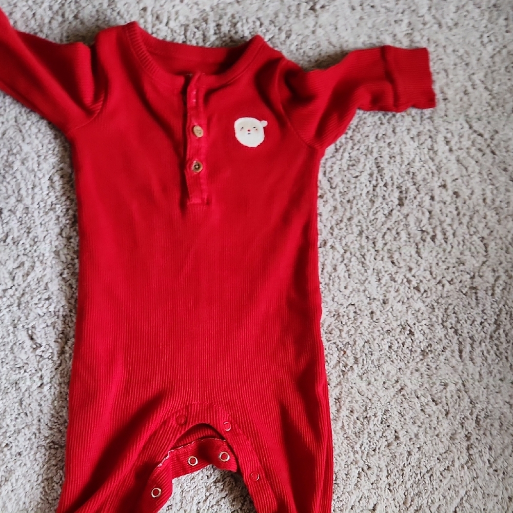 💙6M - Red Santa Kids One Piece